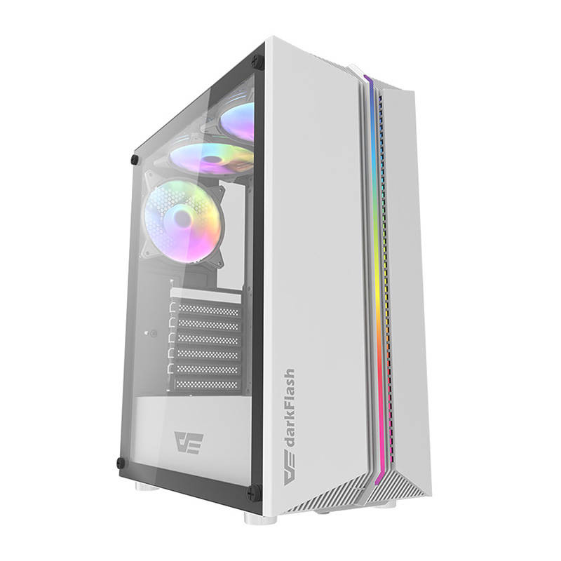 Darkflash DK151 LED computer Dėklas (white) + 3 RGB fans-1