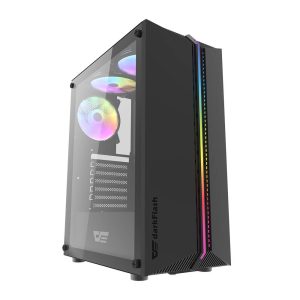 Darkflash DK151 LED computer Dėklas (black) + 3 RGB fans-1