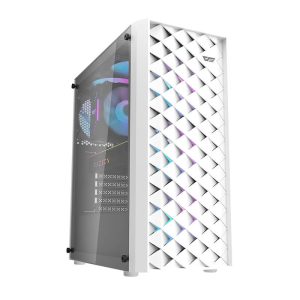 Darkflash DK351 computer Dėklas (white) + 4 RGB fans-1