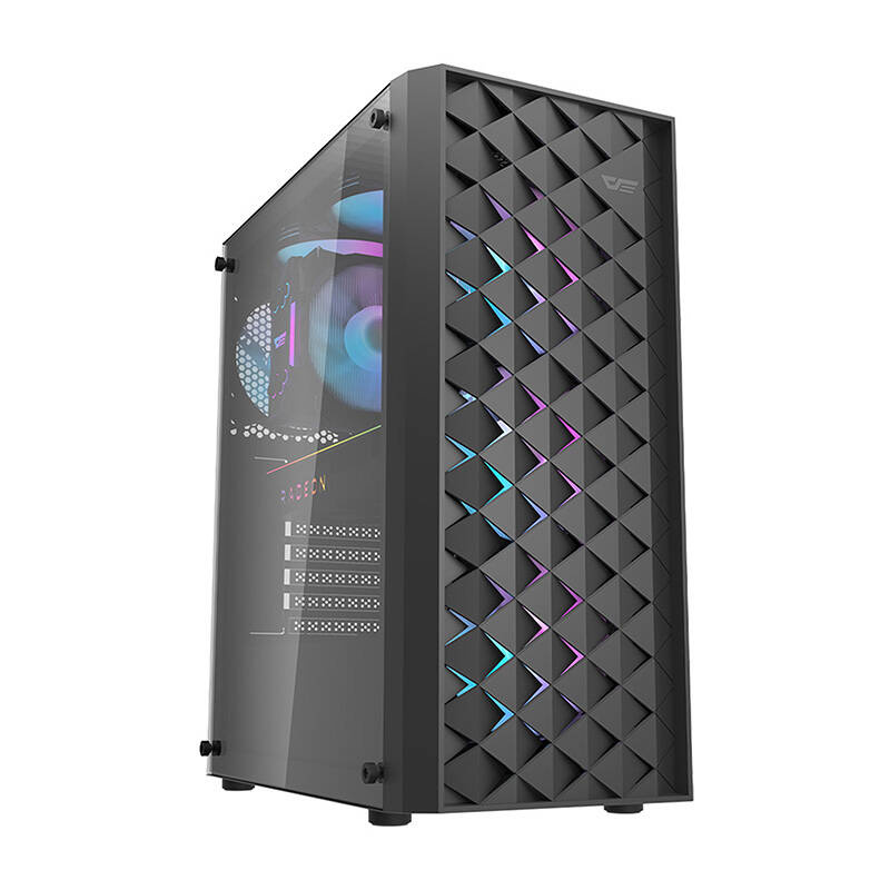 Darkflash DK351 computer Dėklas (black) + 4 RGB fans-1