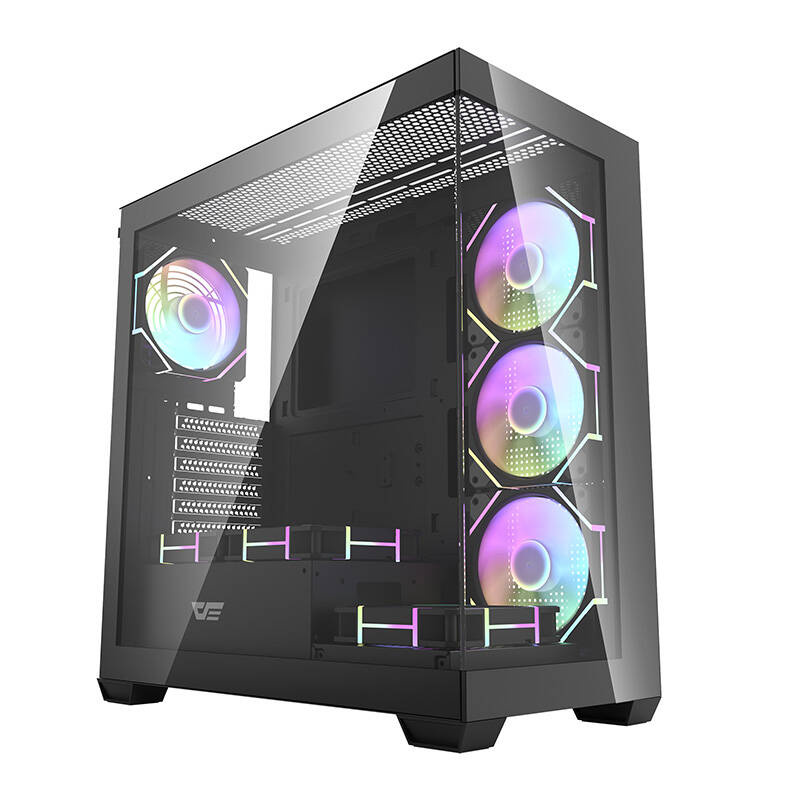 Darkflash DS900 computer Dėklas (black) + 7 ARGB fans-1