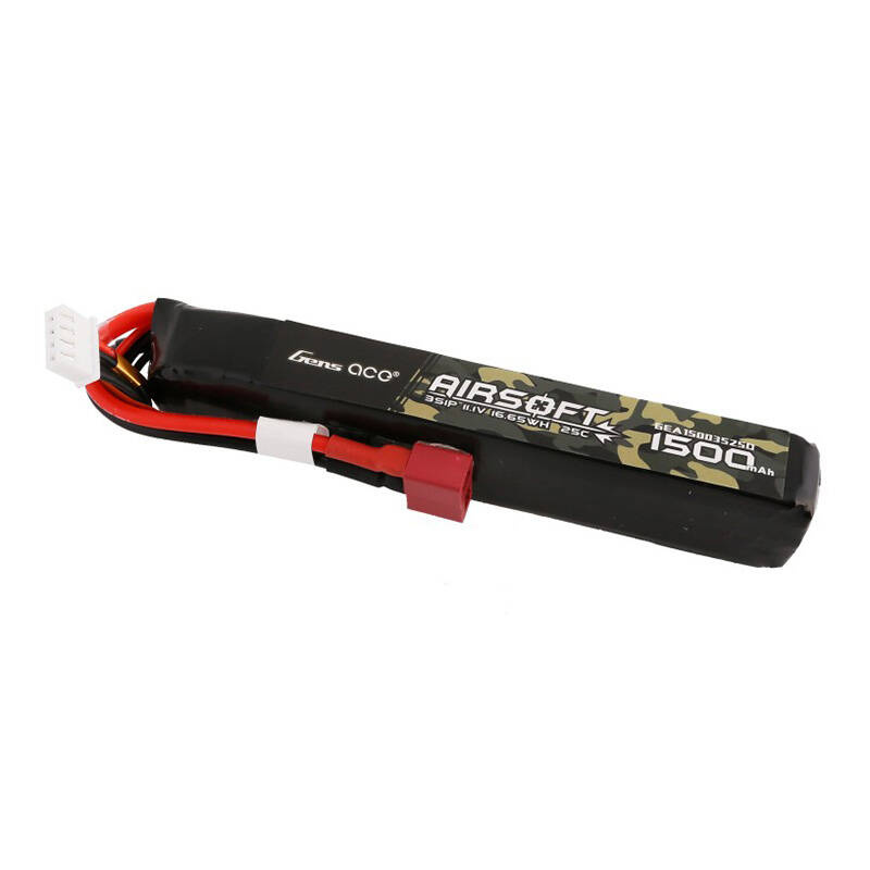 Gens ace 25C 1500mAh 3S1P 11.1V Airsoft Gun Lipo Baterija with T Plug-1