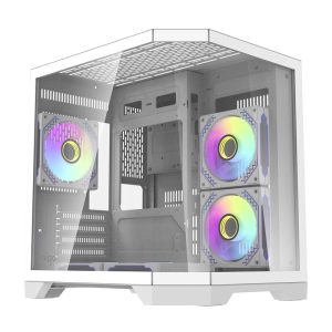 Darflash FT350 computer Dėklas + 5 aRGB fans (white)-1