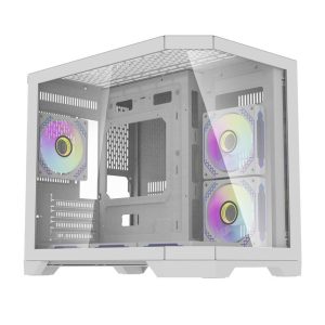 Darflash FT418 computer Dėklas + 6 aRGB fans (white)-1