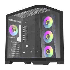 Darflash FT418 PRO computer Dėklas + 7 aRGB fans (black)-1