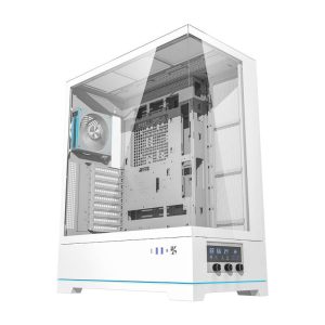 Darkflash DY451L PRO computer Dėklas (white) + 1 fan-1