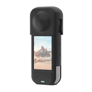 PULUZ silicone protective Dėklas with lens cover for Insta360 X5 (black)-1