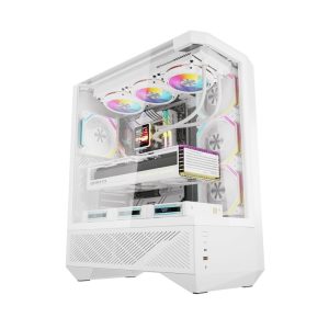 Darkflash DY460 computer Dėklas (White) + 4 ARGB fans-1