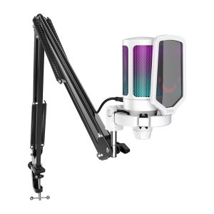 Fifine A6TW tripod gaming Mikrofonas (white)-1