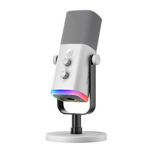 Fifine AM8W dynamic Mikrofonas with stand (white)-1