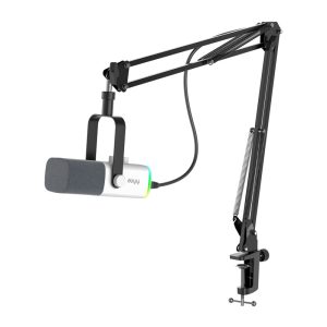 Fifine AM8TW gaming Mikrofonas with boom arm (white)-1
