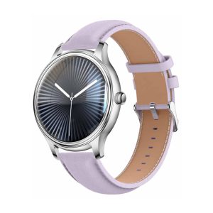 COLMI L28 Smart Watch (silver-purple + purple leather strap)-1