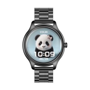 COLMI L28 Smart Watch (black + black steel strap)-1