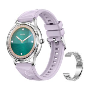 COLMI L28 Smart Watch (Silver-purple + silver steel strap)-1