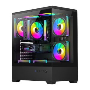 DarkFlash C365 computer Dėklas (black) + 5 fans-1
