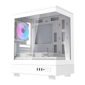 Darkflash DB330M Computer Dėklas + 3 Fans (White)-1