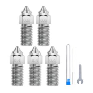 ELEGOO Neptune 4 / 4 Pro Hardened Steel Nozzle Rinkinys (0.4 mm x3, 0.6 mm x1, 0.8 mm x1)-1