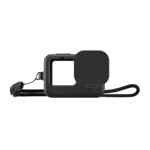 Puluz Silicone Dėklas for GoPro HERO12, HERO11, HERO10, and HERO9 Black with Lens Cover and Strap (Black)-1