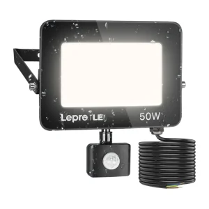 LEPRO 340006-DW-EU 50W 5000K IP65 LED Floodlight with Motion Sensor-1